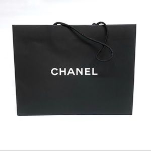 Chanel black white large paper shopping gift bag